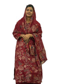 Maroon Floral Printed Kurti Set with Dupatta | ENNAH DESIGNS