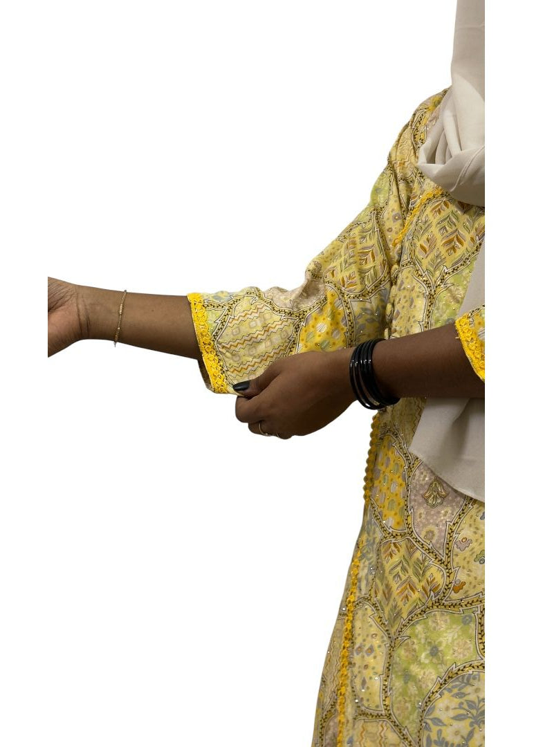 Elegant Yellow Printed Kurti Set | ENNAH DESIGNS