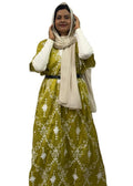 Elegant Olive Embroidered Maxi Dress | ENNAH DESIGNS